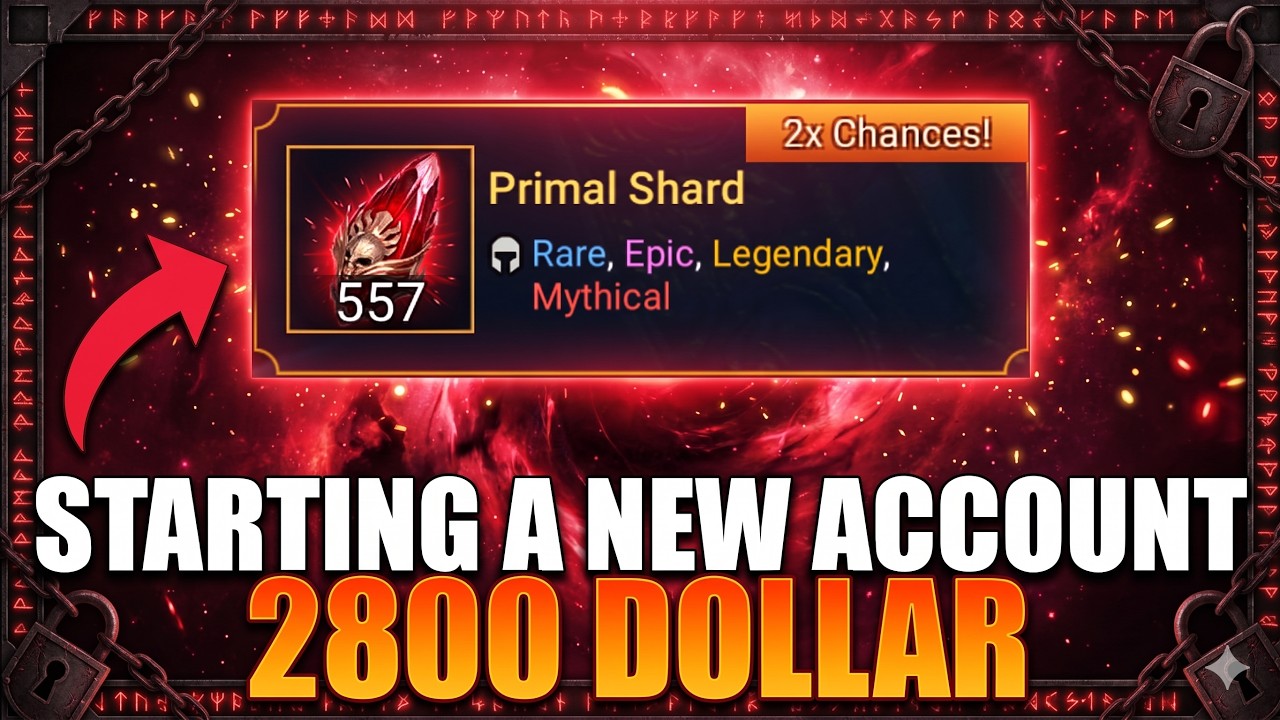 Я начинаю новый аккаунт в Raid: Shadow Legends с 2800 долларами, потраченными на Первородные осколки