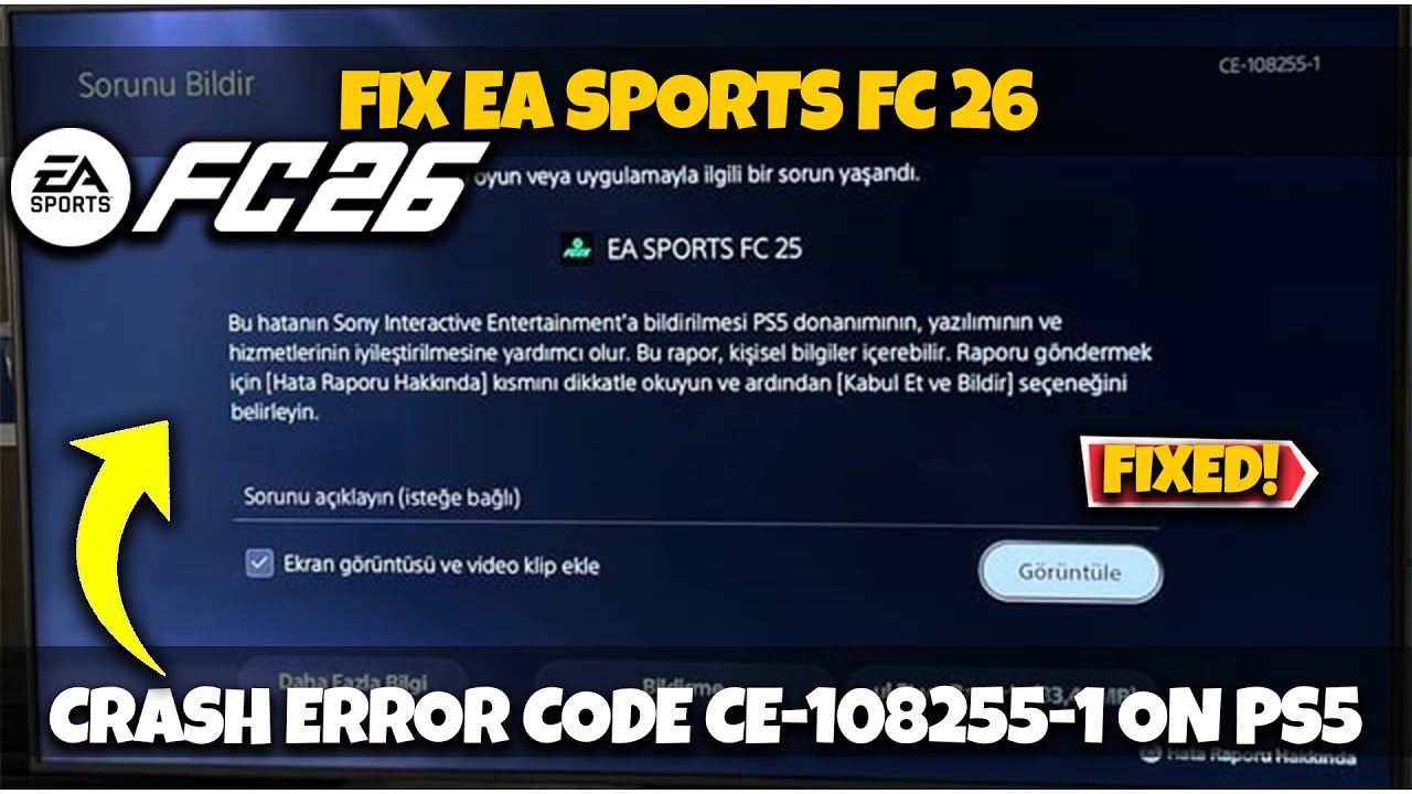 Исправление ошибки CE-108255-1 в игре EA Sports FC 26 Squad Battles на PS5 🎮✅