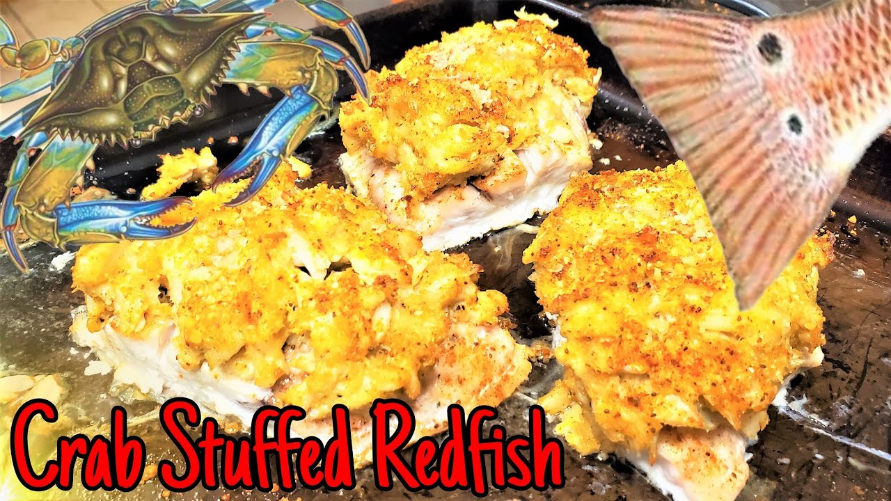 Crab Stuffed Redfish (Red Drum) Simple & DELICIOUS!!