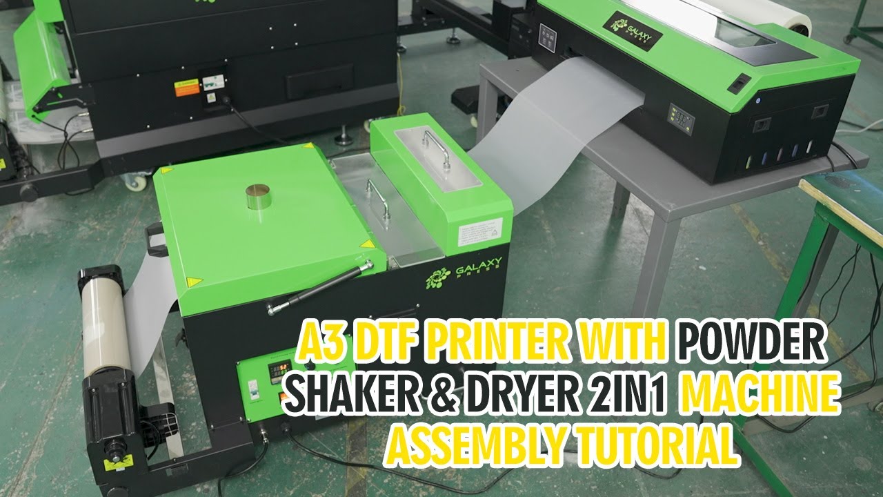 A3 DTF Printer with Powder Shaker & Dryer 2in1 Machine Assembly Tutorial