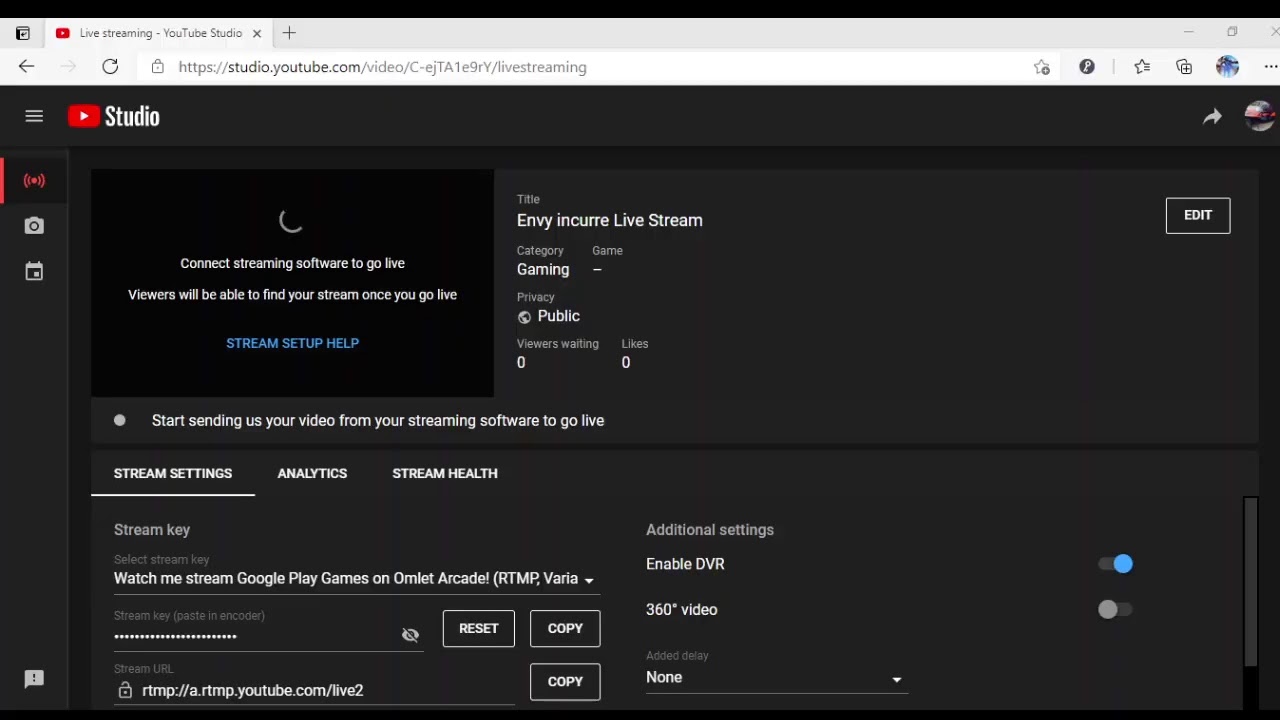 Envy incurre Live Stream