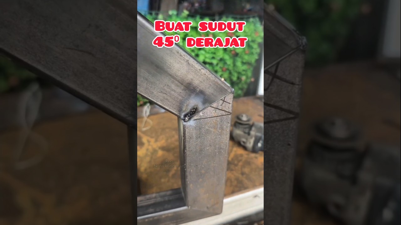 cara membuat sudut 45 derajat besi hollo