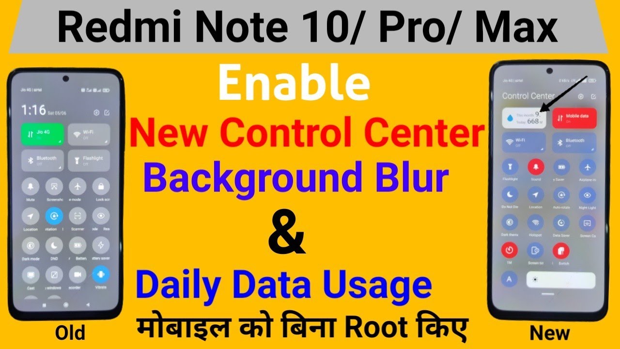 Redmi Note 10 Enable MIUI 12 Control Center Blur Effect | ENABLE  Background Blur Control center