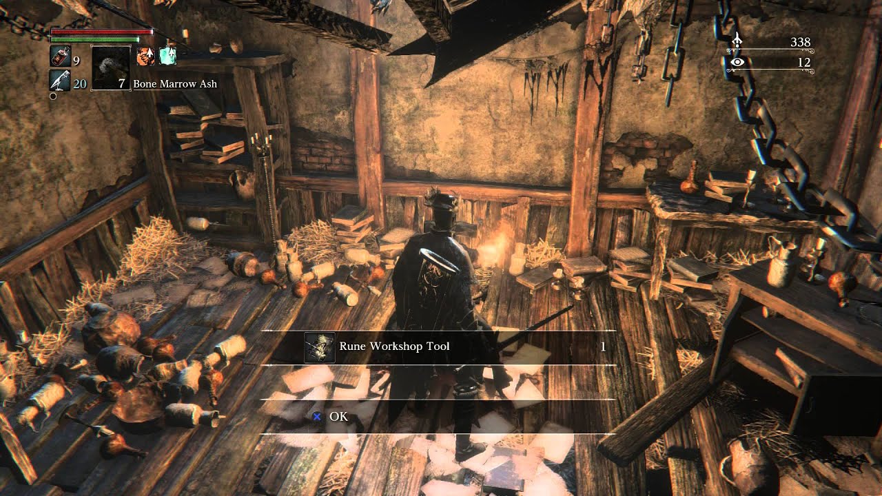 Bloodborne - Witch's Abode: Rune Workshop Tool Location & Details (Use Caryll Runes) Gameplay PS4