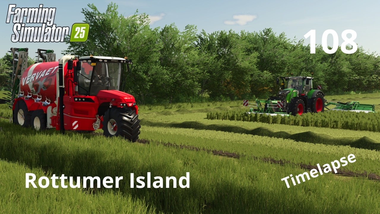 FERTILIZING FIELDS WITH THE VERVAET AND MOWING A LOT OF GRASS | ROTTUMER ISLAND #108 | FS25