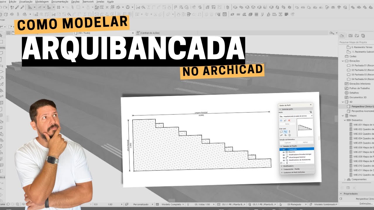 Como modelar arquibancada no Archicad