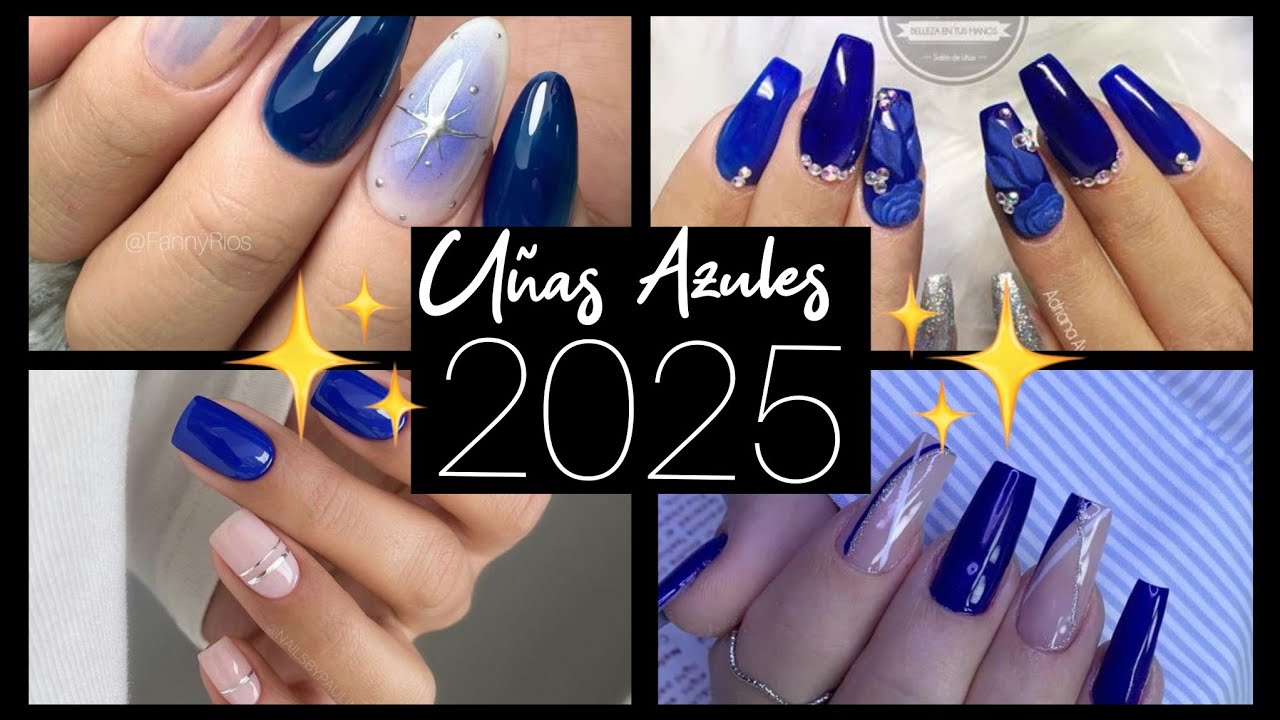 UÑAS AZULES 2024/2025 UÑAS EN TENDENCIA 💅🏻#unas2020 #uñasdemoda #uñasdecoradas #uñasentendencia2024