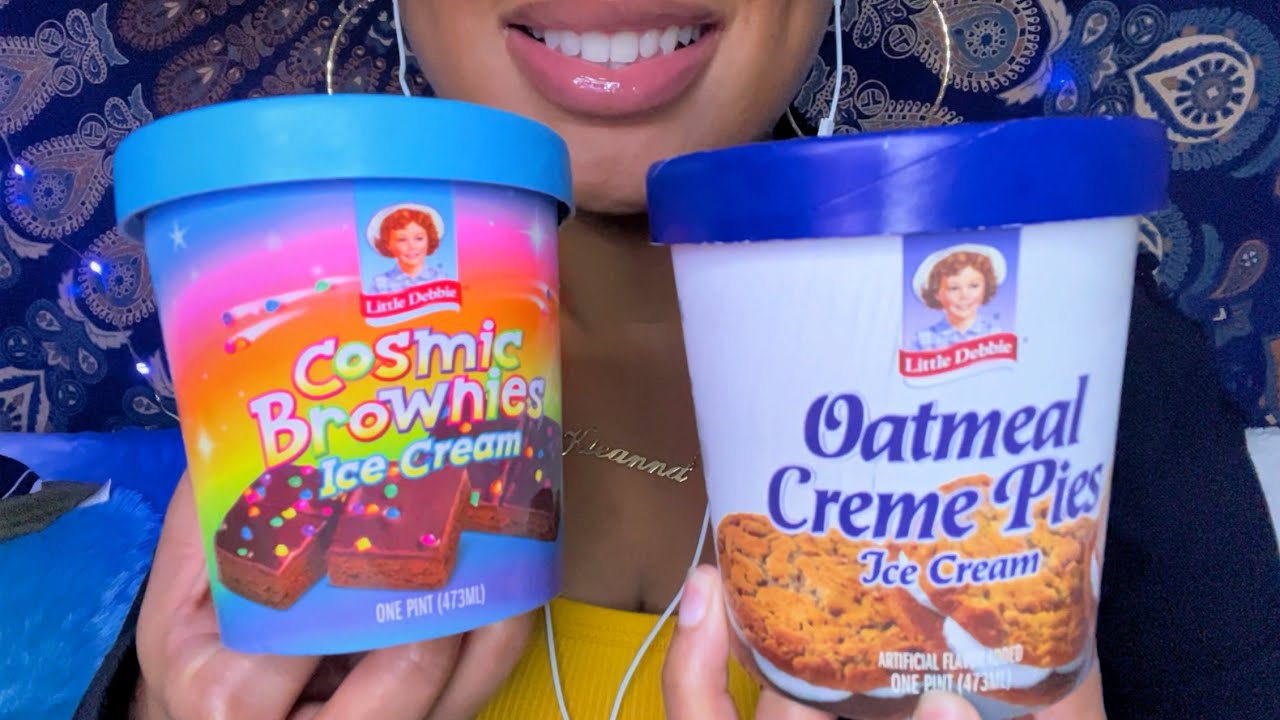 ASMR | Little Debbie Ice Cream Taste Test | Cosmic Brownies & Oatmeal Cream Pies 🍦