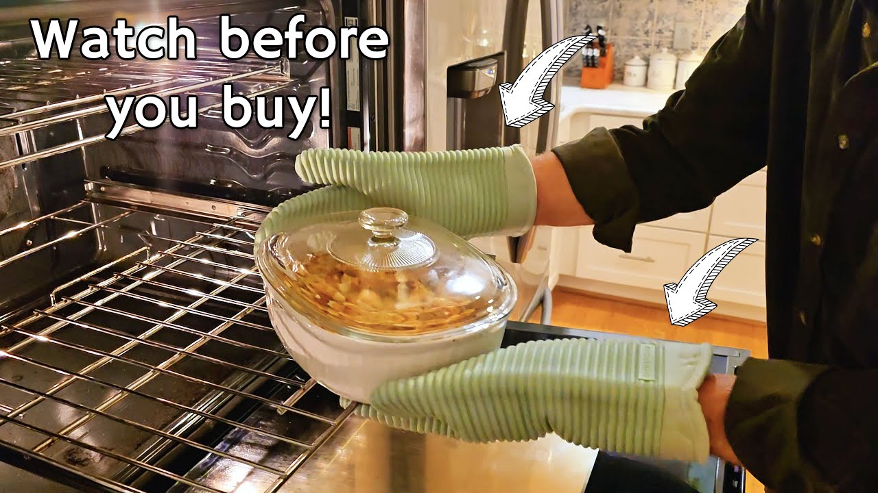 KitchenAid Ribbed Soft Silicone Oven Mitt Set in Pistachio, Demo and Review