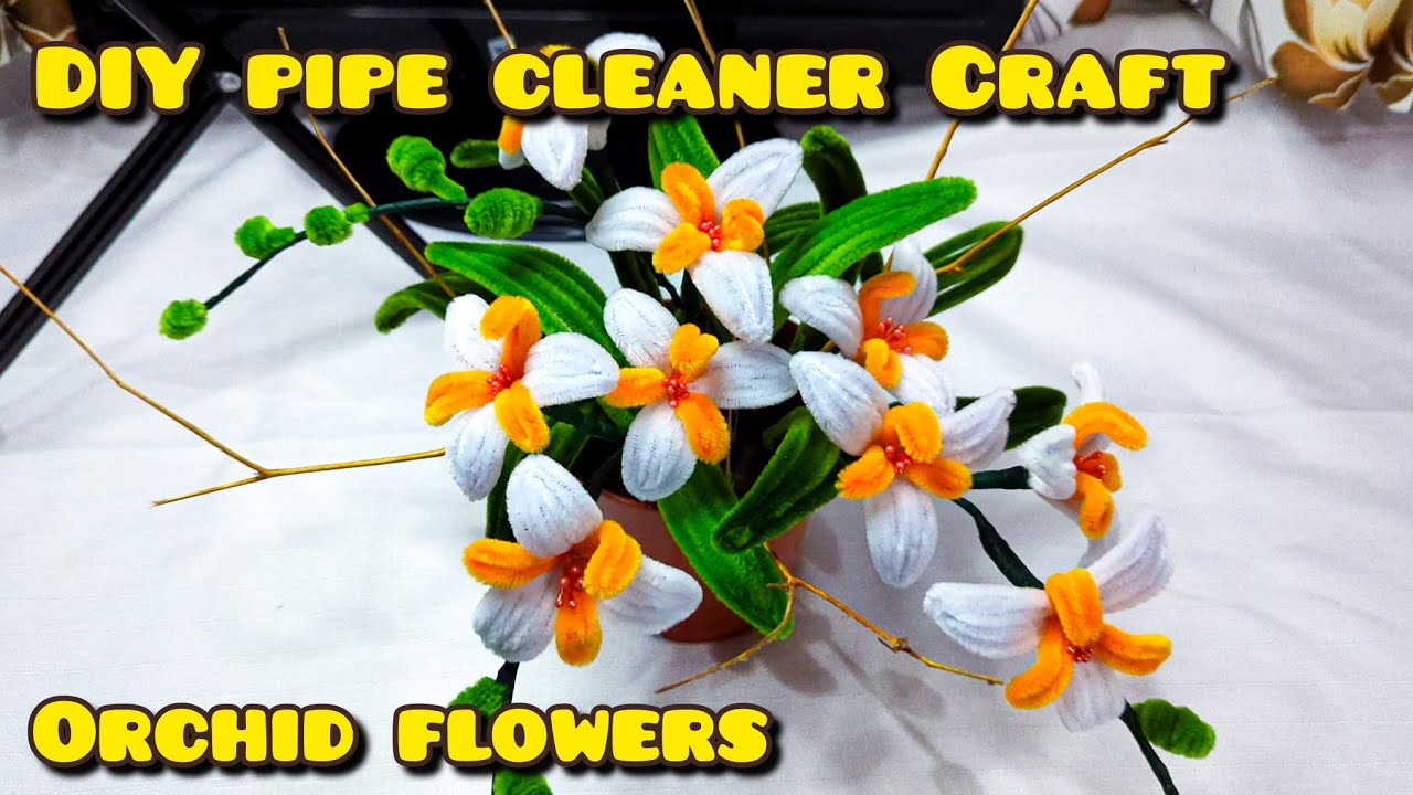Orchid flowers | Pipe cleaner craft | Easy flower making tutorial | DIY Craft