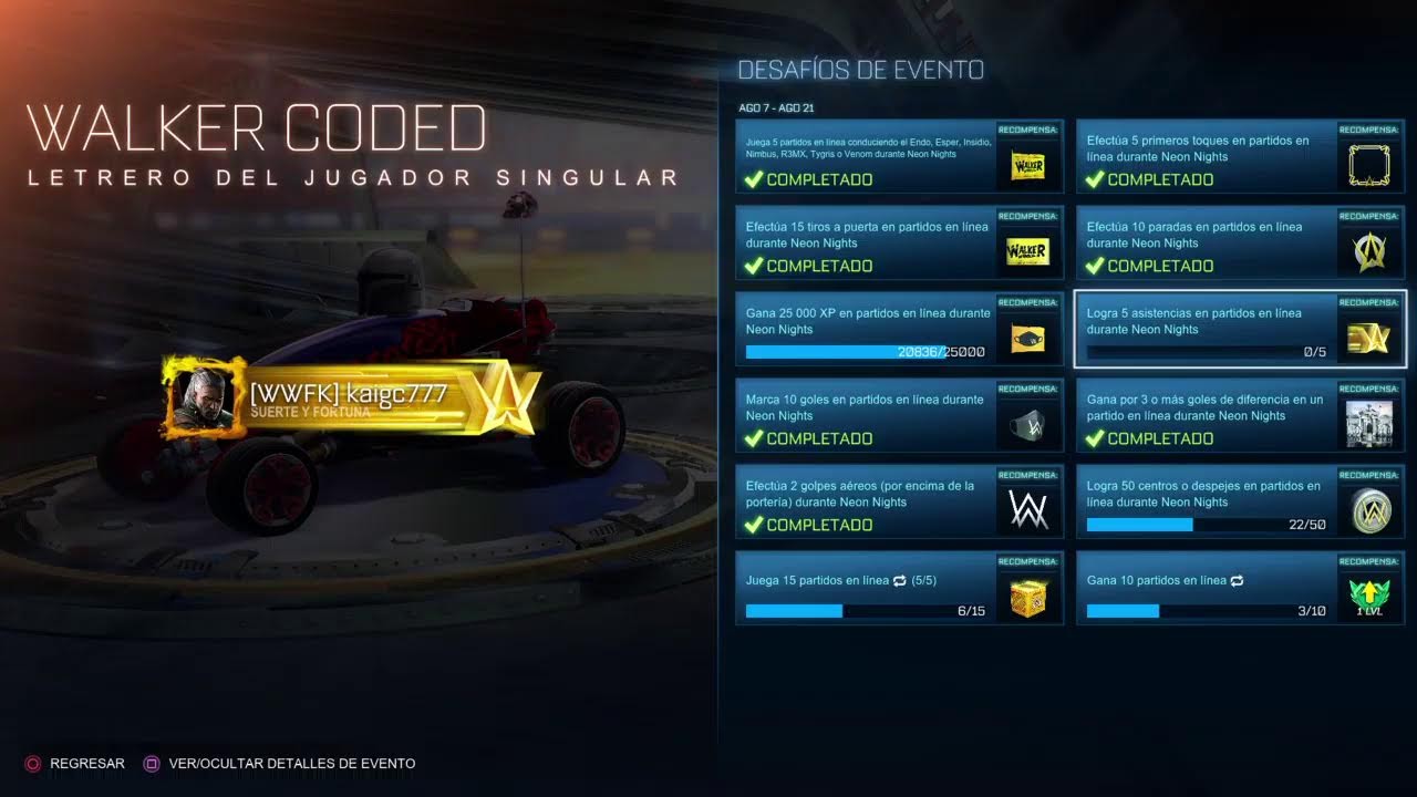 Rocket league |Evento Neon Nights x Alan Walker
