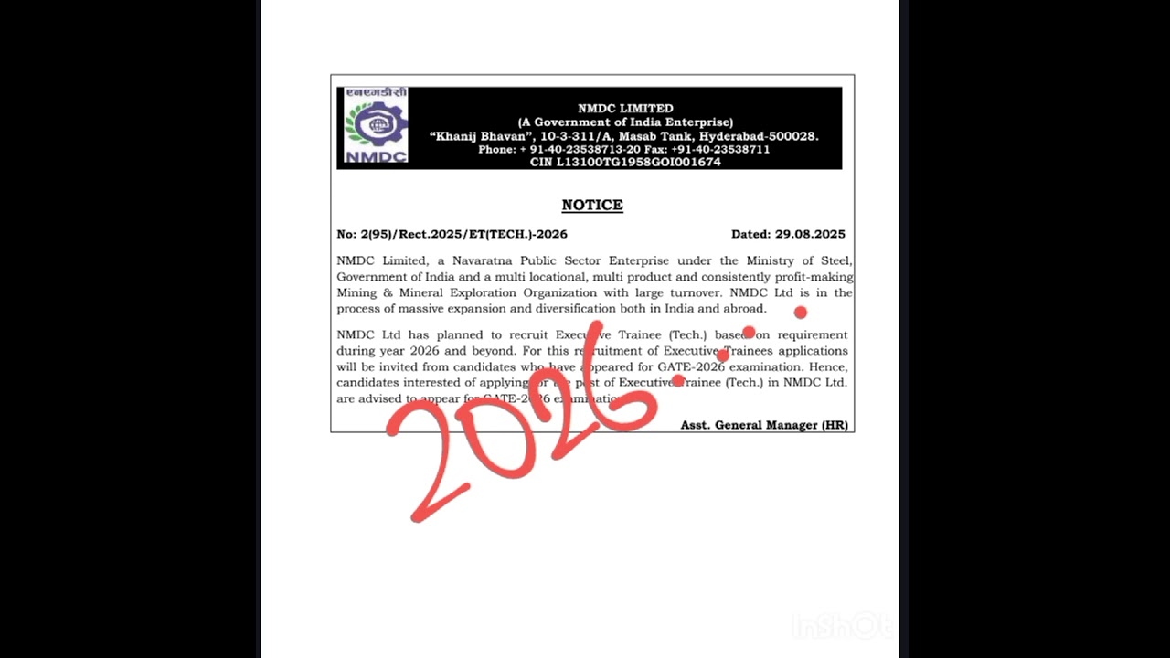 NMDC SHORT NOTICE RELEASED 🔥🔥 