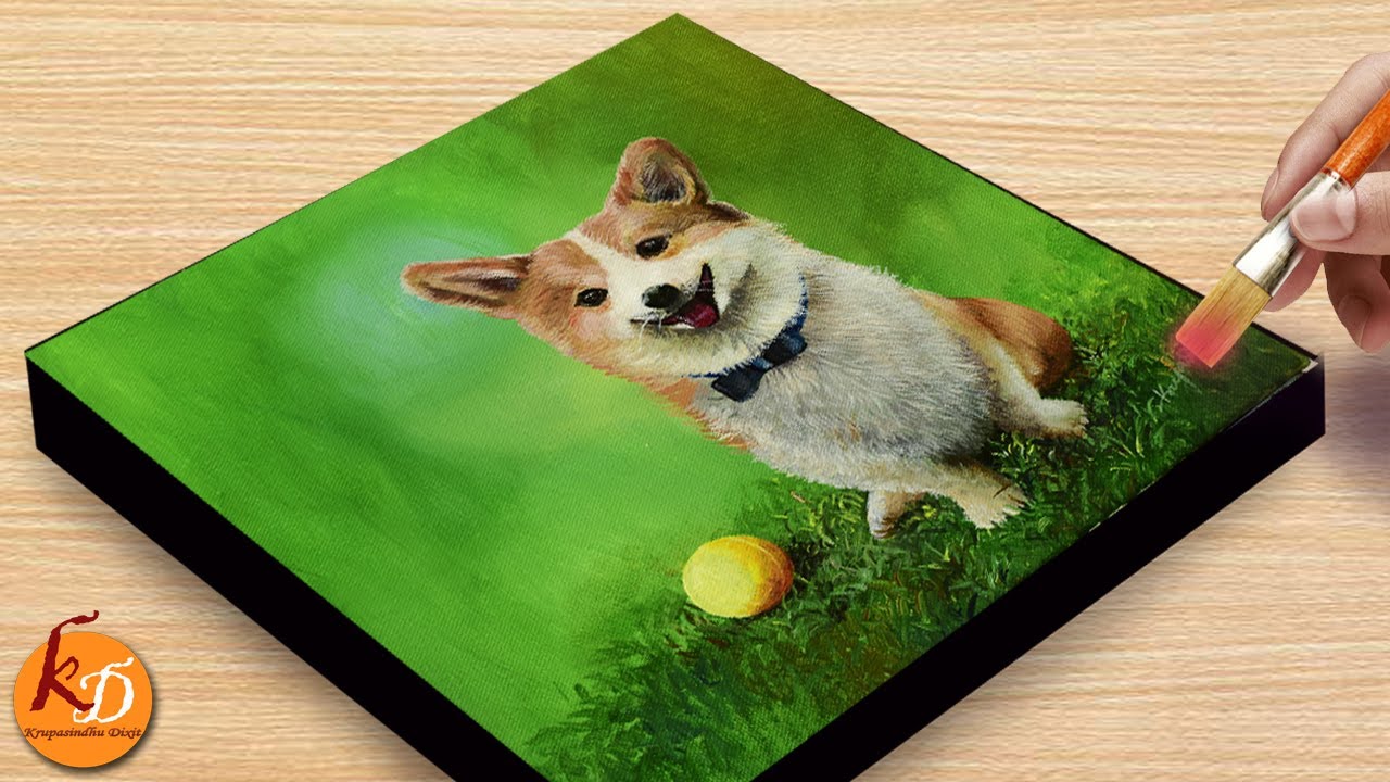 How I draw a dog | A Dog Acrylic Painting | Episode 