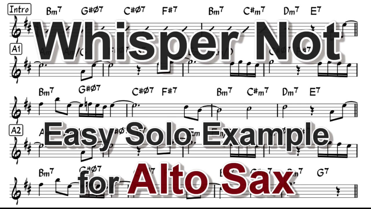 Whisper Not - Easy Solo Example for Alto Sax