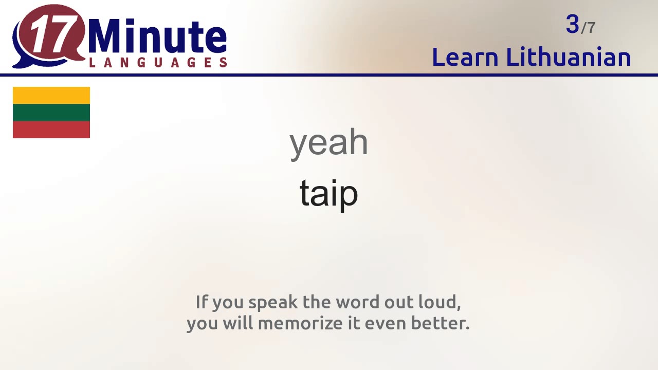 Learn Lithuanian (free language course video)