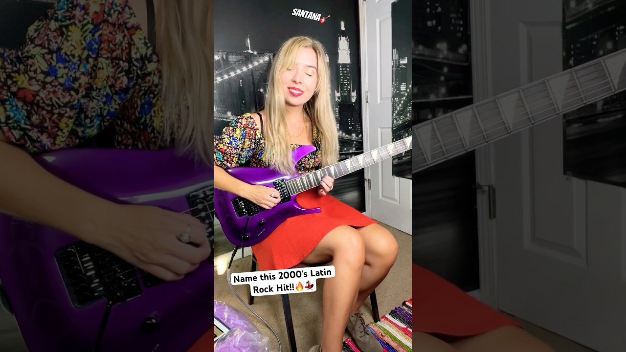Guess this 2000’s summer hit!? 🤔🔥 #guitar #femaleguitarist #guitarsolo