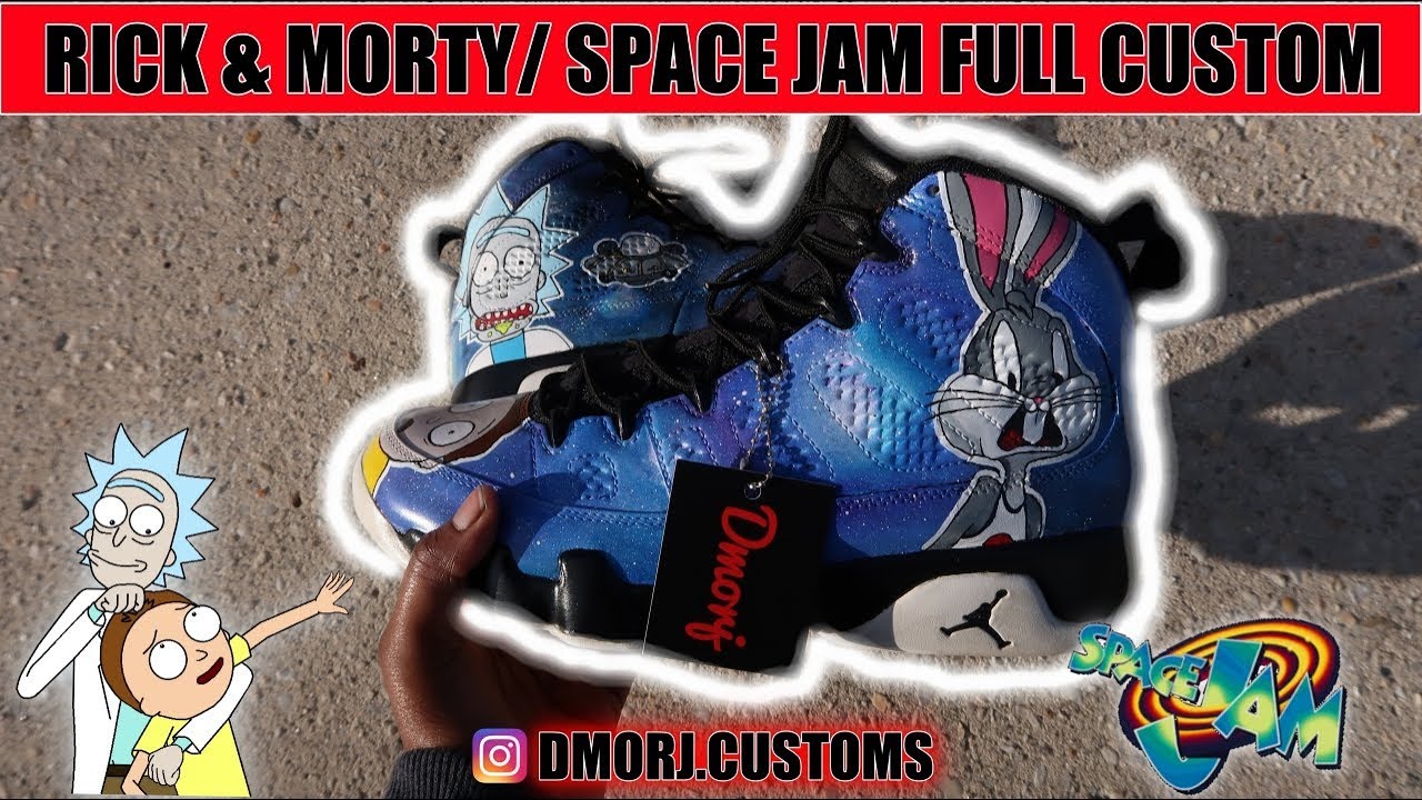 FULL SHOE CUSTOM | SPACE JAM x RICK & MORTY (DIY)