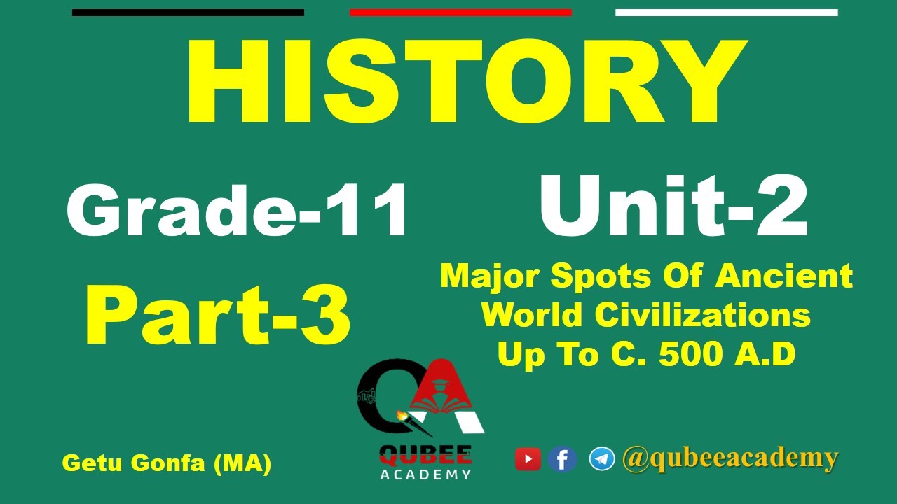 3. Grade 11 History Unit 2 Major Spots Of Ancient World Civilizations Up To C. 500 A.D | Part 3 |