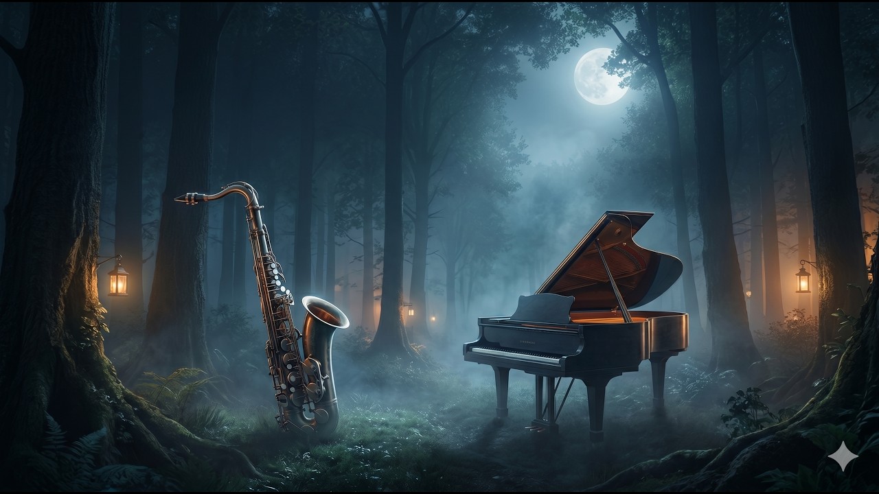 🎵 Midnight Forest Jazz: 2 Hours of Romantic Saxophone for Study, Sleep & Spa Relaxation 🎵