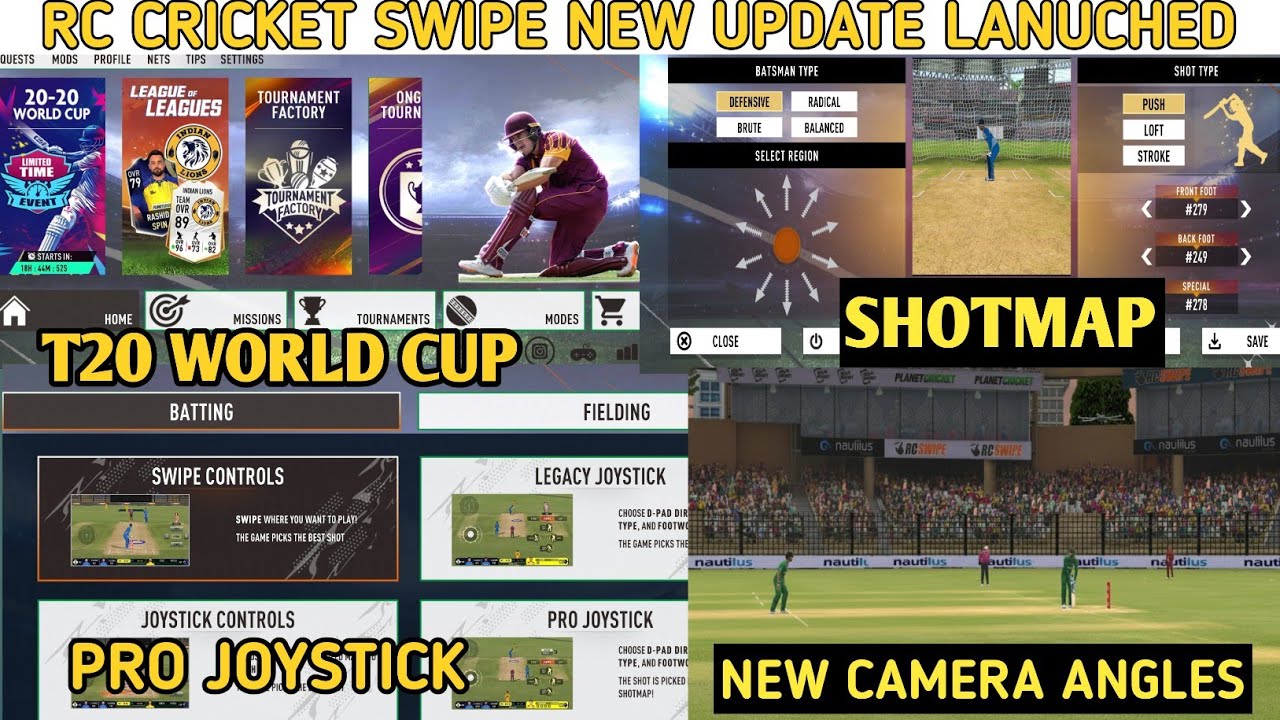 RC Swipe New Update Realsed 😱 New Scoreboard  New T20 World Cup And Pro Joystick Full Details