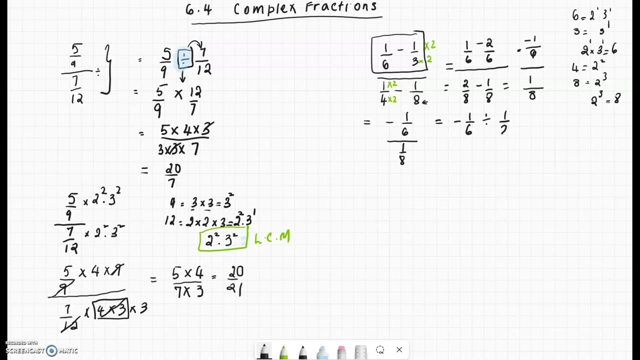 MTH100 Section 6.4 Complex Fractions Part1