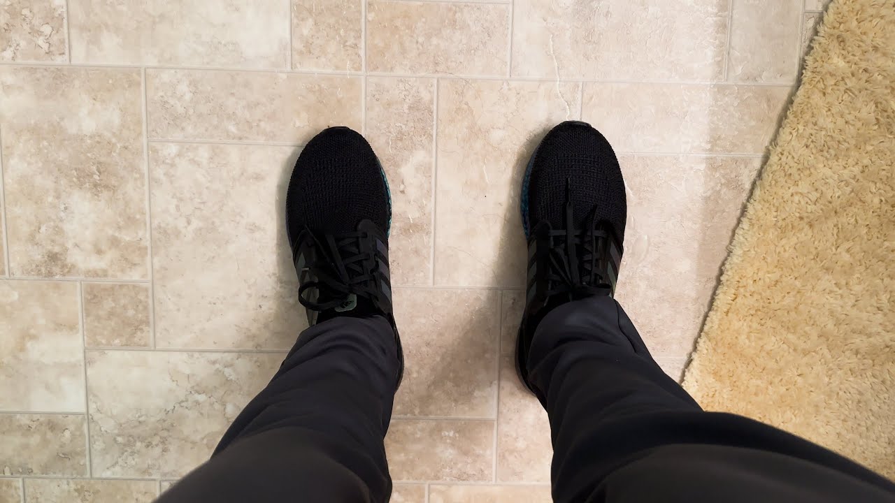 Wet Adidas Ultraboost 20 Running Shoes in the Bath