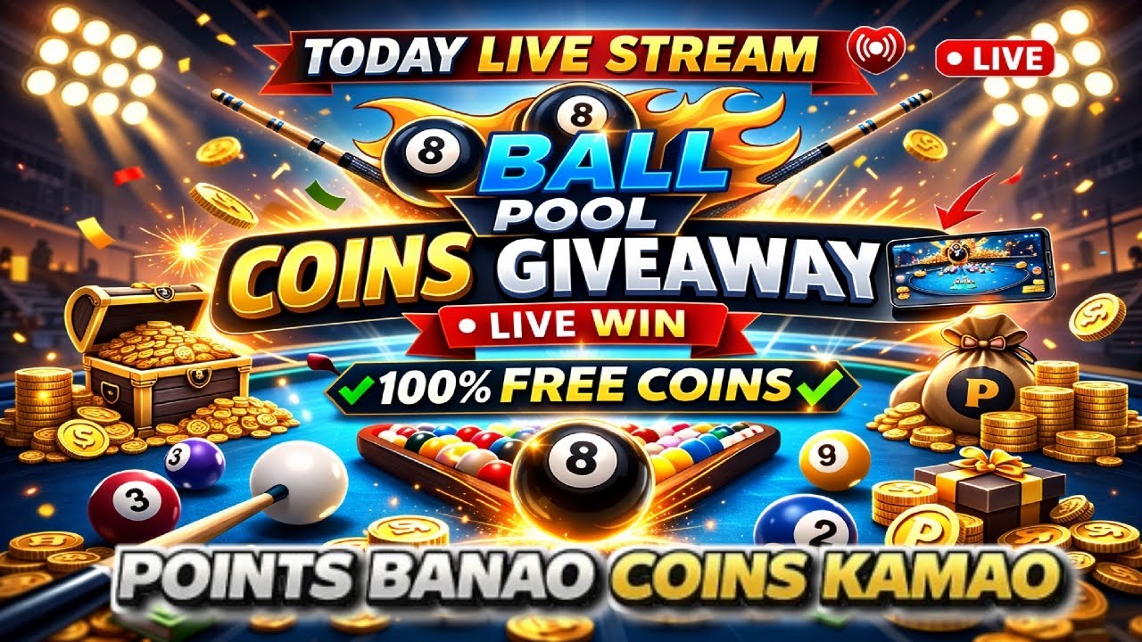 🔥✨ 8 BALL POOL MEGA COINS GIVEAWAY LIVE STREAM 💰🎱 | TODAY LIVE | FREE COINS WINNER