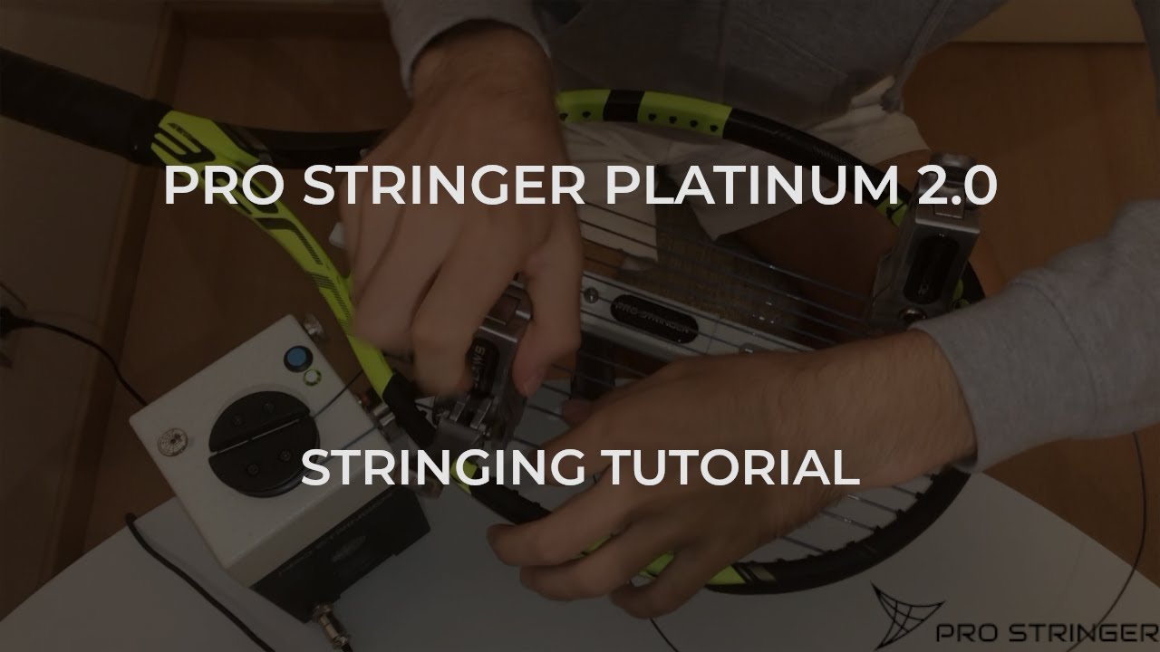HOW TO STRING A TENNIS RACQUET USING PRO STRINGER PLATINUM & CLAWS (FLYING CLAMPS) -- PRO STRINGER