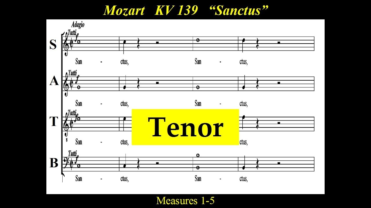 Mozart - KV139 - 4  - Sanctus - Tenor
