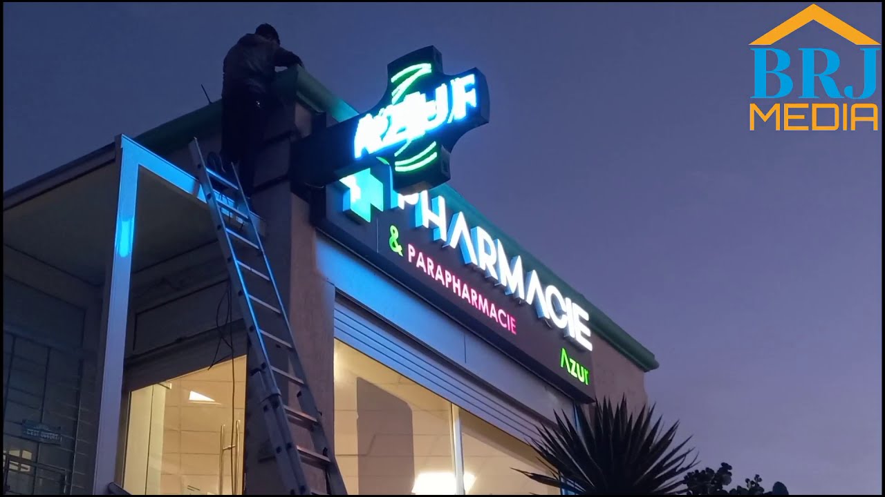 Installation croix de pharmacie RGB extérieur LED dynamique écran Full Color