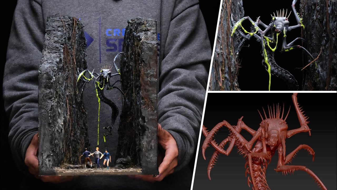 I Made a Diorama With Human And Monster In Cliff  / Creative Space - DIY