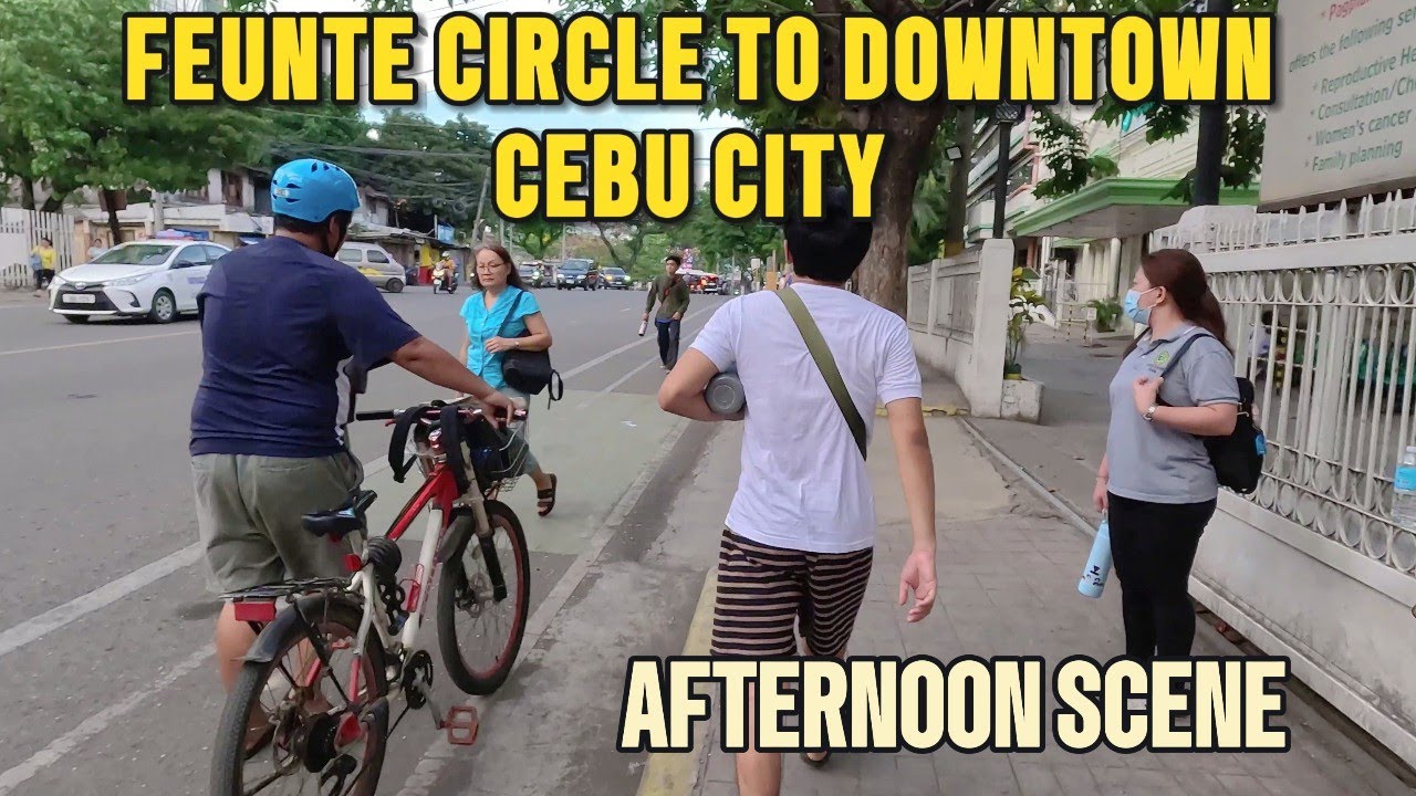 Fuente Circle to Downtown Cebu City | Long concrete Walk along Osmena Boulevard