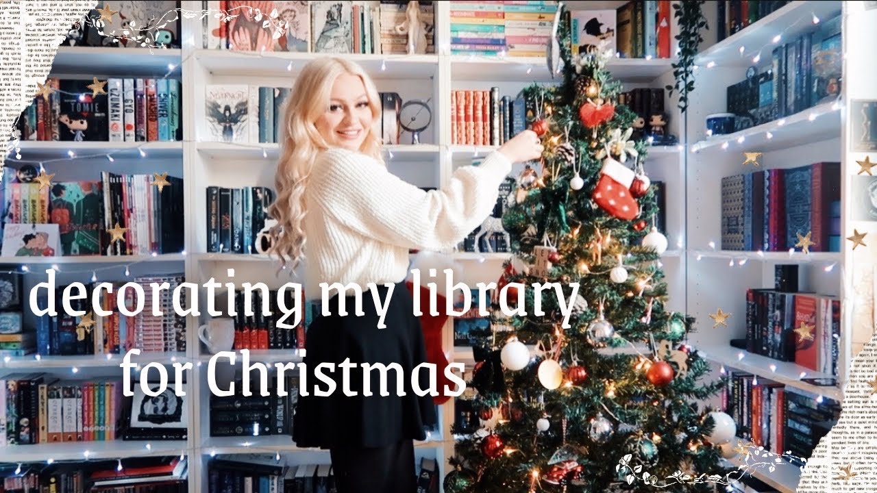 Decorating my home library for Christmas 🌟✨#bookmas