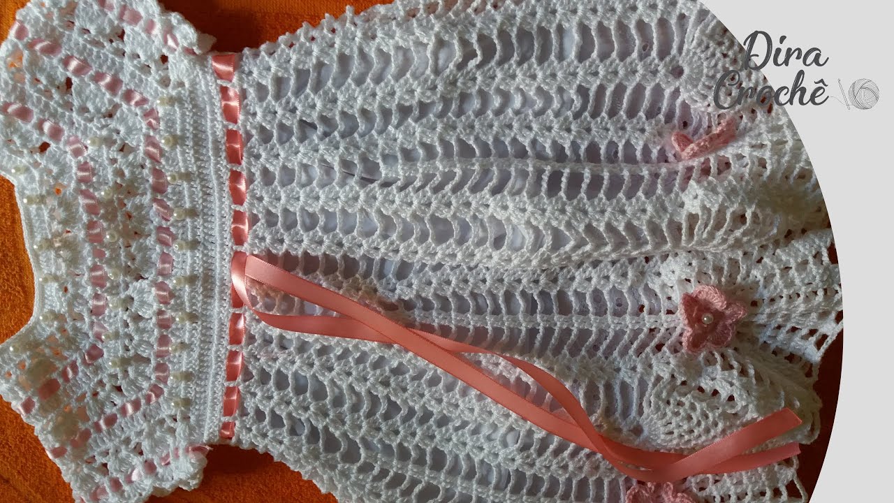 Vestido de crochê com perola parte 1