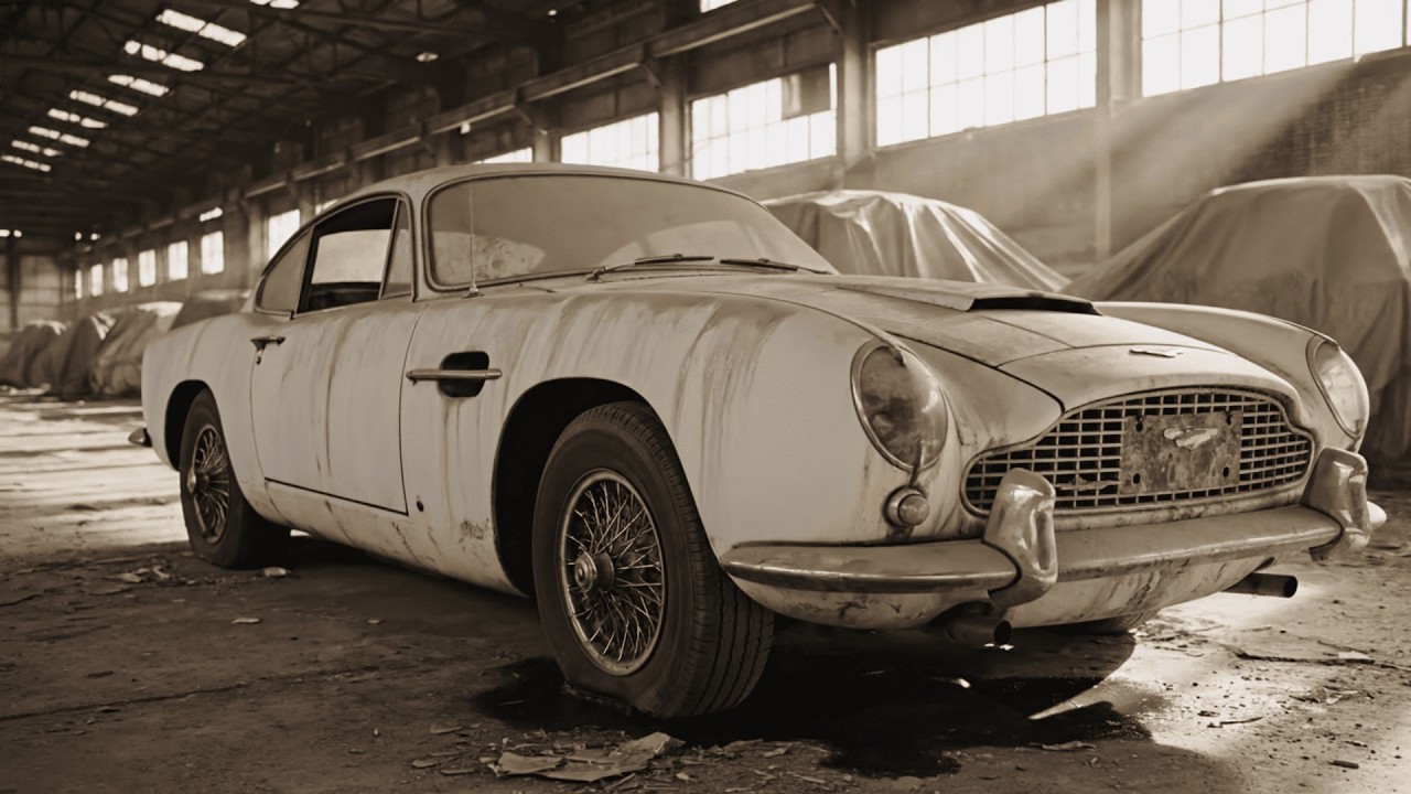 A 1963 Aston Martin DB5 Left Abandoned in a Warehouse for Decades | Can It Run Again?