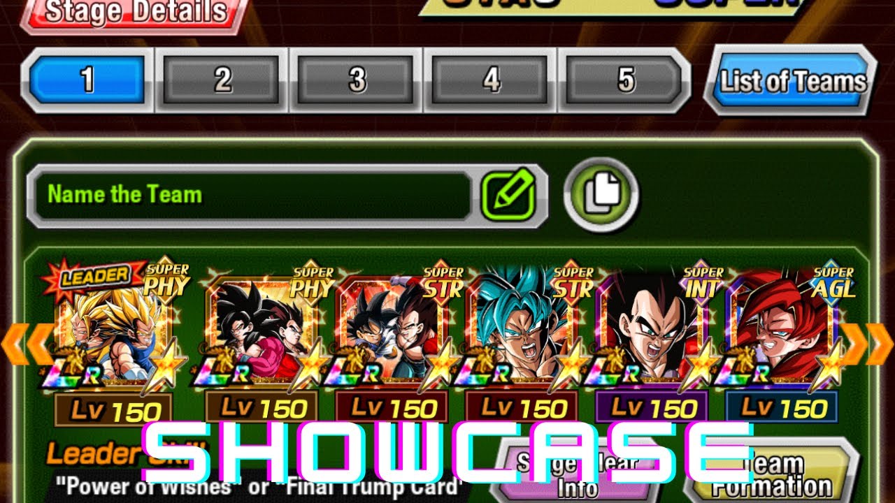 Final trump card team showcase (Dokkan battle)