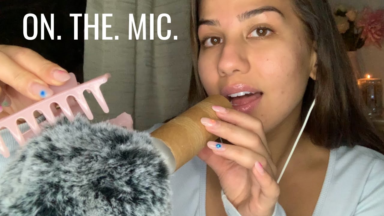 ASMR Tapping Random Objects Directly on the Fluffy Mic 🎙Up Close Whisper