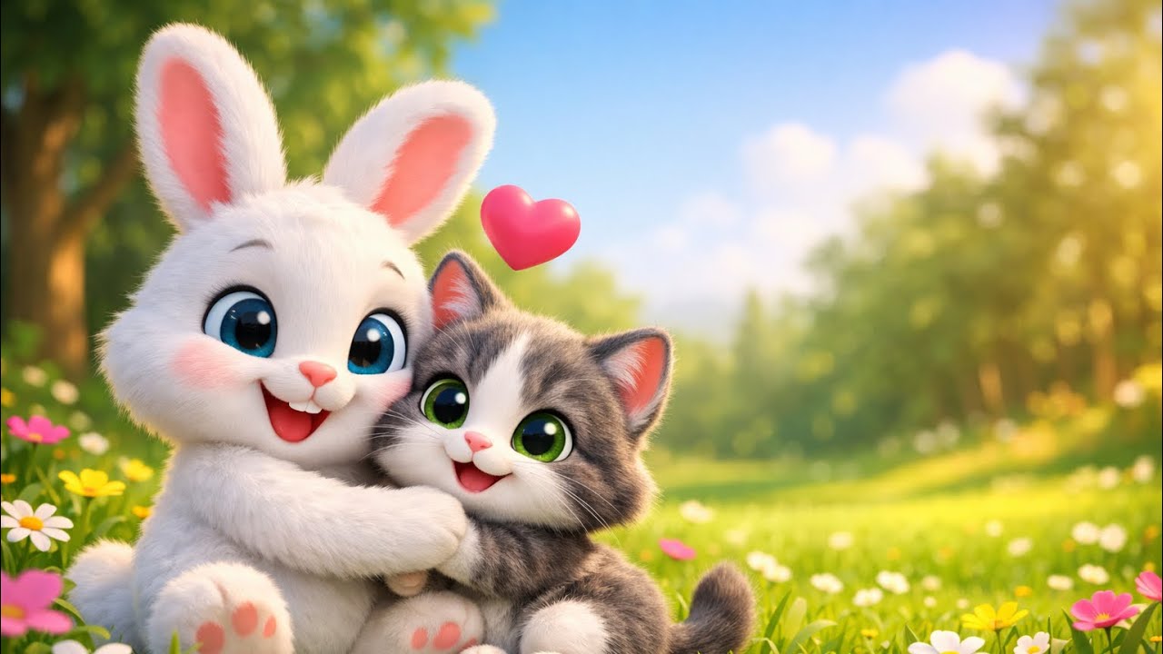 	The Lonely Bunny Finds a Best Friend 🐰❤️🐱