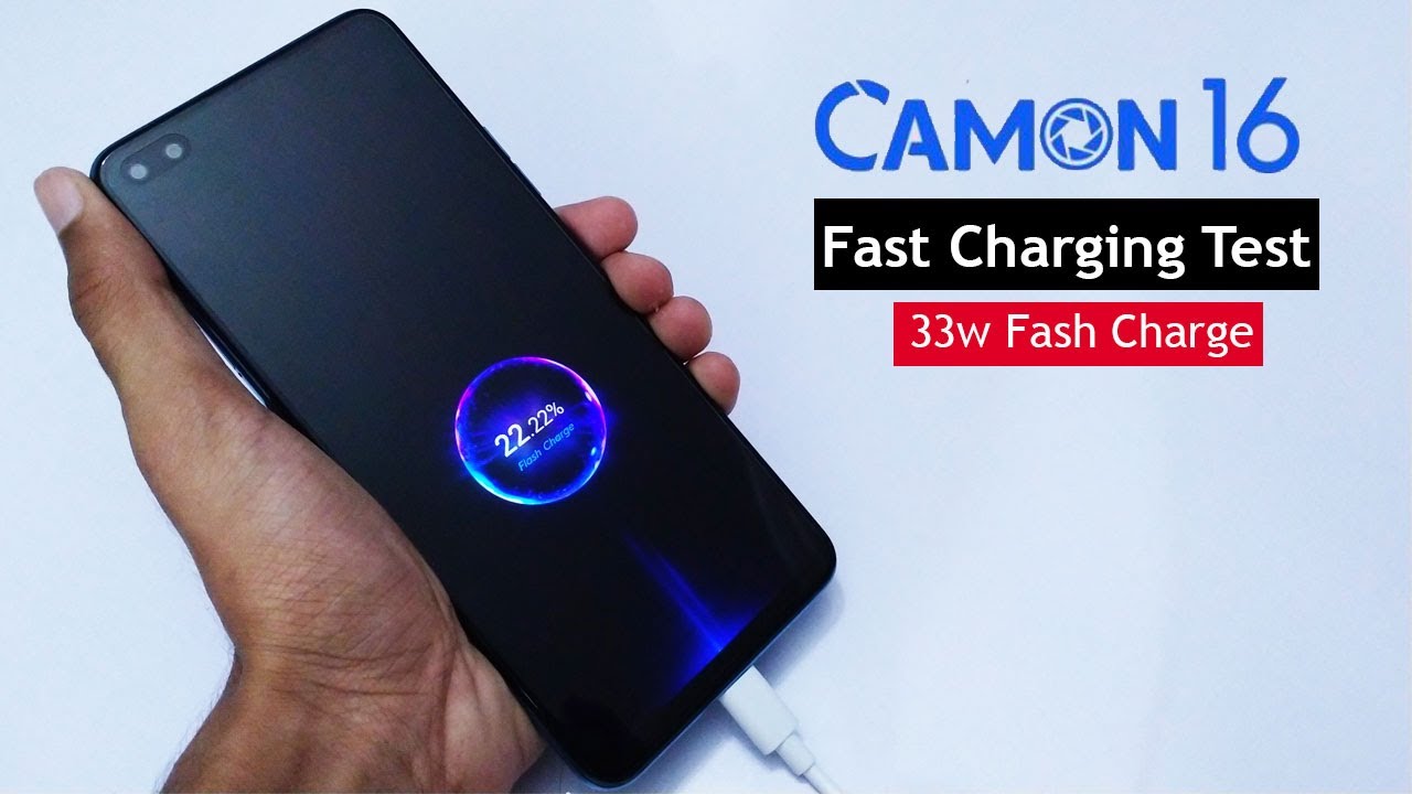 Tecno Camon 16 Full Battery 33w Fast Charging Test - 0% to 100% ⚡⚡