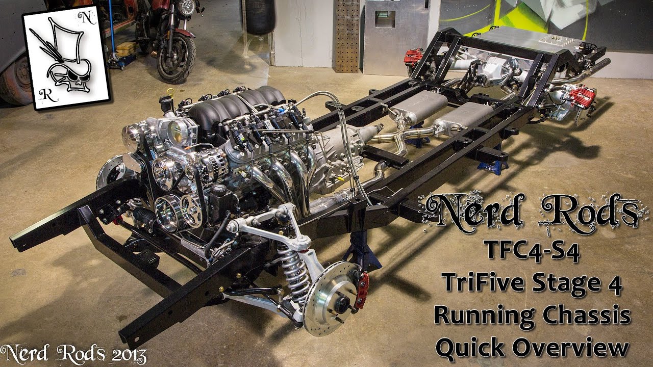 Nerd Rods, TriFive C4 Stage 4 Running Chassis, LS3, 4L60E, Corvette Suspension, QA1's Flowmaster