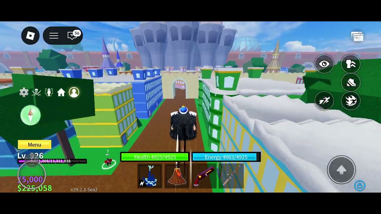 Playing blox fruits
