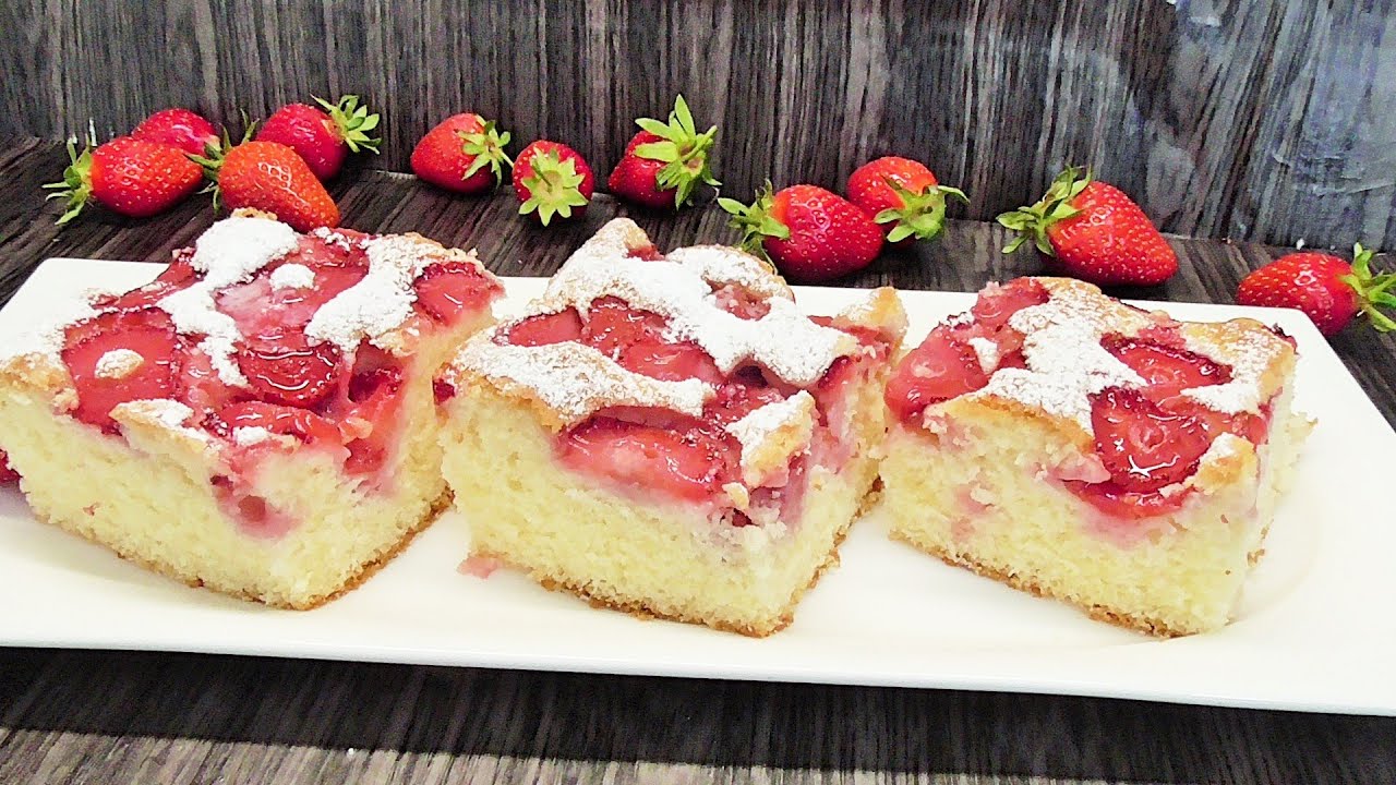 Szybkie,proste i tanie ciasto z truskawkami