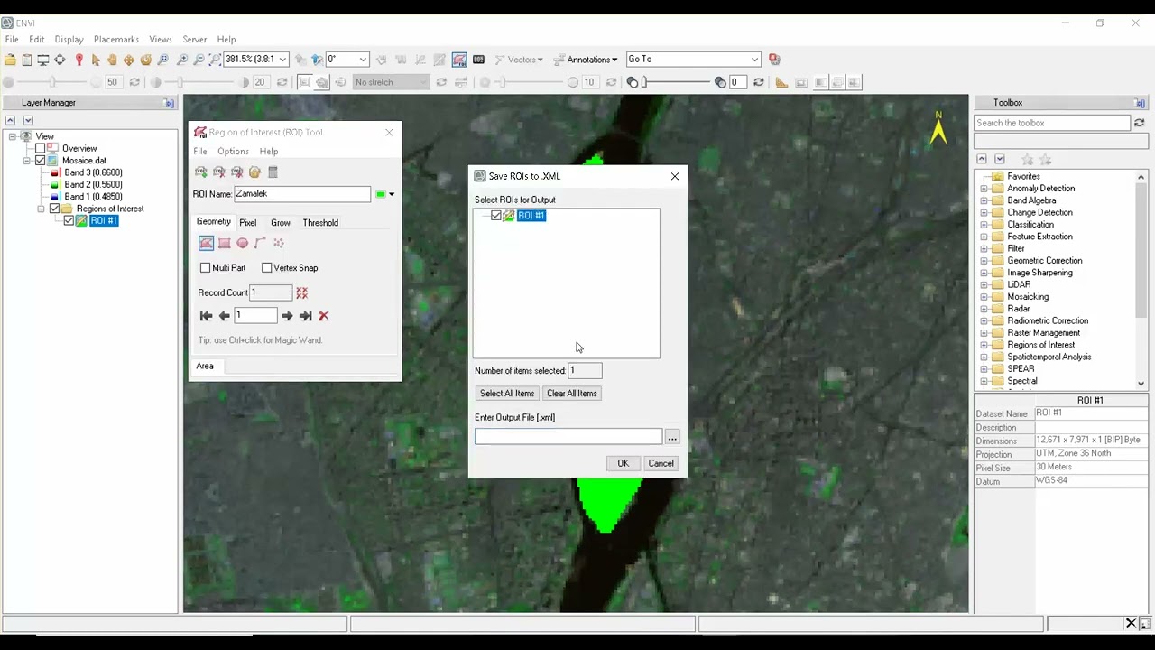 اللقاء الثامن : القص المكاني Spatial Subset بطريقة ROI على ENVI 5.6