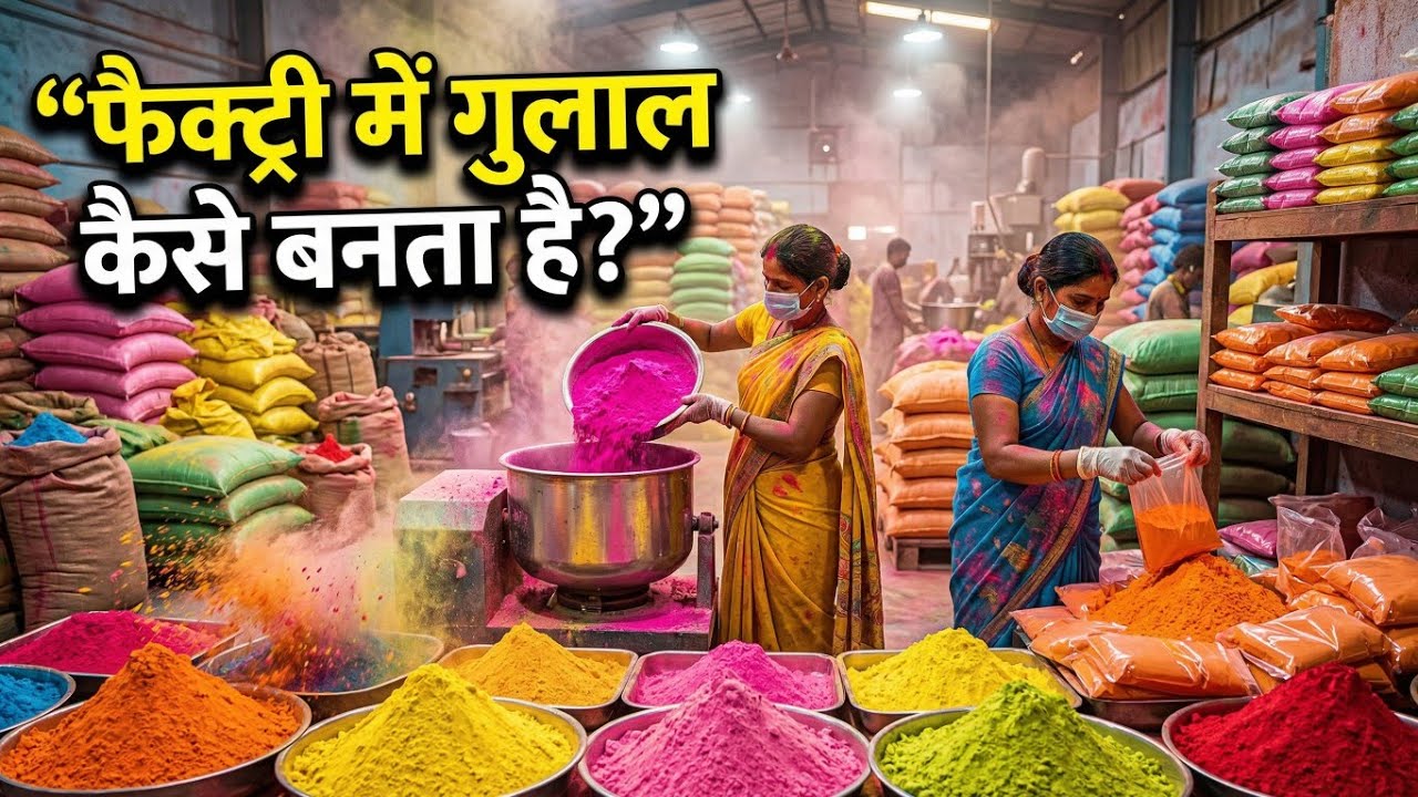 फैक्ट्री में गुलाल कैसे बनता है?