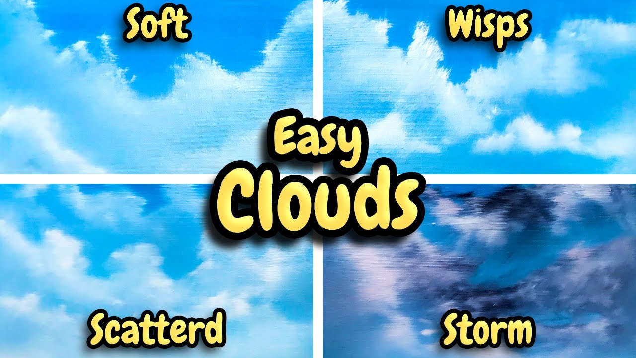 4 Clouds With 4 Brushes - Best Brushes For Painting Clouds In Oil!