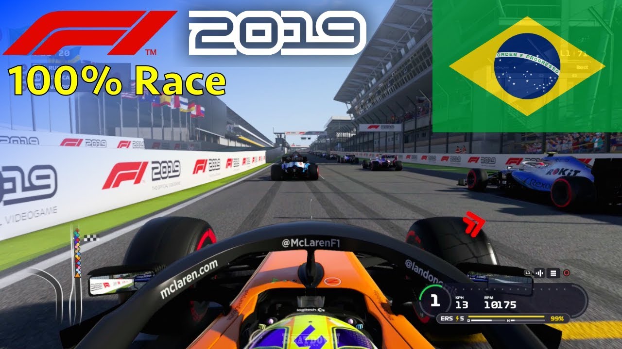F1 2019 - 100% Race at Autódromo José Carlos Pace, Brazil in Norris' McLaren