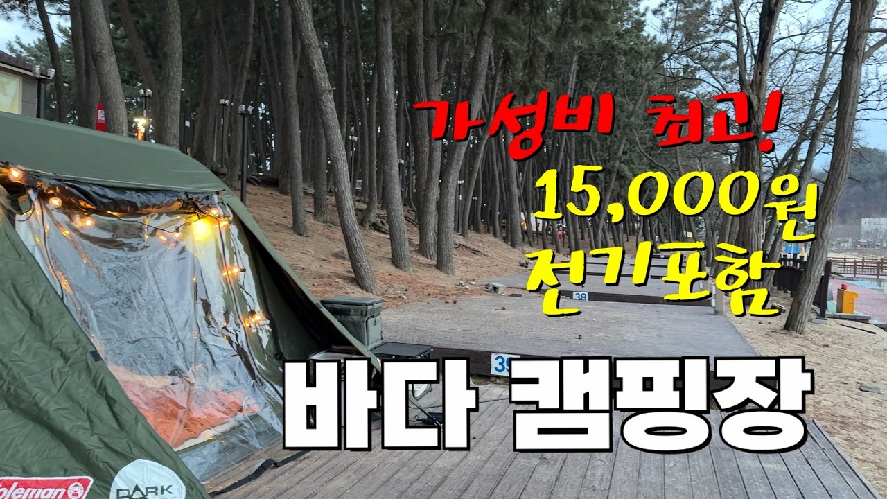 가성비 최고! 15,0000원 바다 캠핑장 /전기포함 바다앞 데크