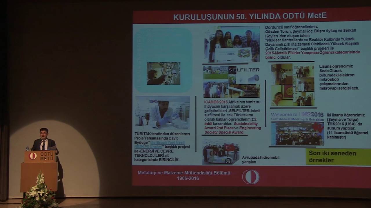 ODTÜ Metalurji ve Malzeme Mühendisliği Bölümü 50. Yıl Sempozyumu Açılış Konuşmaları