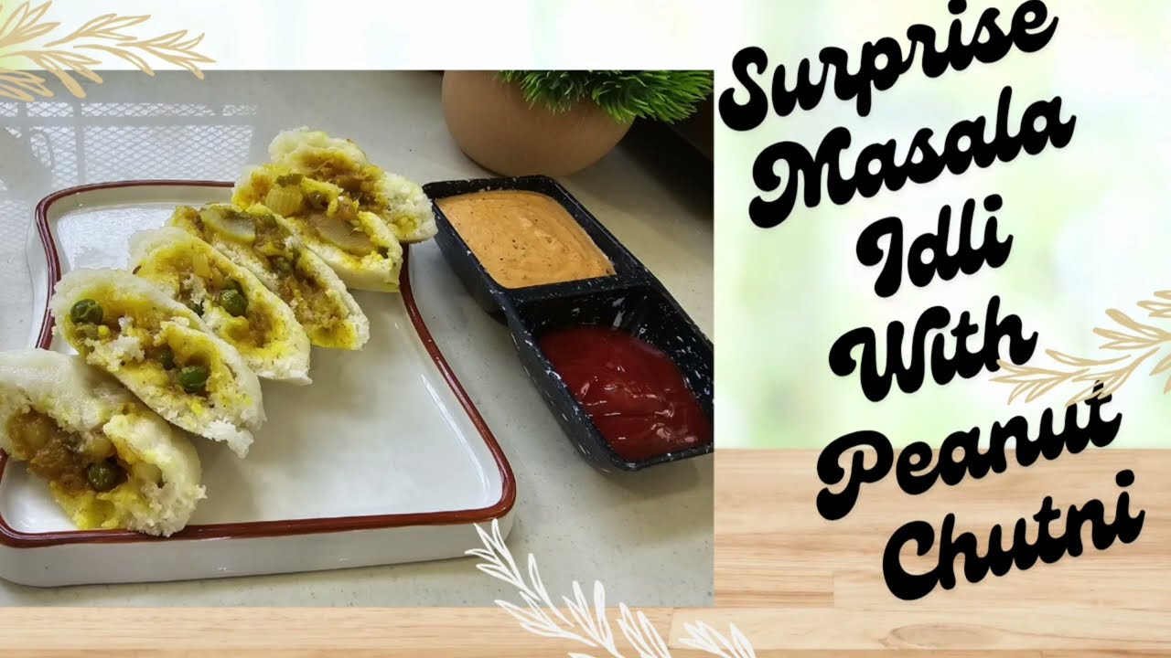 Soft Rava Idlis packed with savory potato masala and paired with a velvety peanut dip.#healthyfood 