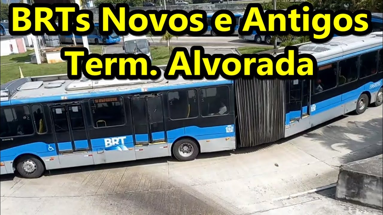 BRTs no Terminal Alvorada - Novos e antigos carro da Mobi Rio em operação - 16/12/22